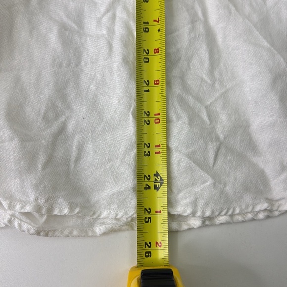 Zara White Linen Sleeveless Tie Front Tank Top - Picture 7 of 10